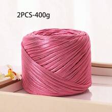 2pcs/400g Shiny Metallic Plain Crochet Yarn, Premium Knitting Craft Yarn, Multi-Color Durable Crochet Yarn, Suitable For Making Handbags, Hats, Home Decor, Sewing And Knitting Projects - 2-pack - View 11