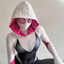 Hasbro 紅黑配色頭套面罩，透氣 Cosplay 兜帽，適合成人與青少年 - 均碼 - 查看 9
