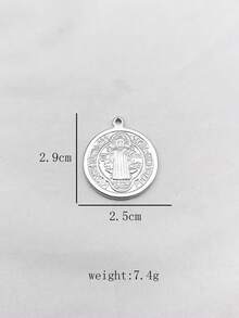 5pcs Stainless Steel 18K Gold Plated Color-Preserving Religious Small Pendant DIY Jewelry Charm Necklace Pendant Accessories - Multicolor - View 3