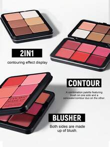 HANDAIYAN 12-Color Metallic Blush Palette, Long-Lasting High-Pigment Multi-Function Concealer, Highlighter, Suitable For Daily Makeup, Dating, Party, Autumn/Winter Face Painting And Y2K Style, Perfect Gift For Birthday And Valentine's Day, Carnival Essential - 01 - View 7