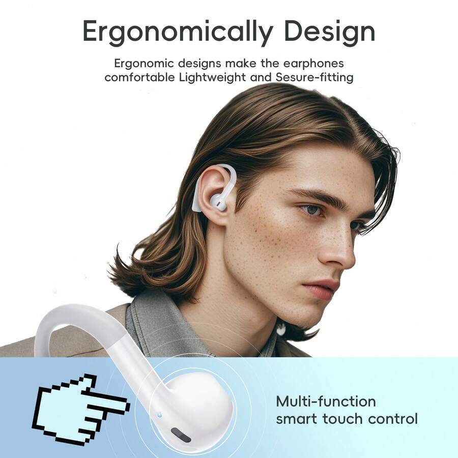Nurati S9 In-Ear Earhook Earphones, Secure Fit, HiFi Sound Quality, Wireless 5.4 Bluetooth Earbuds, Suitable For Running/Sports/Music