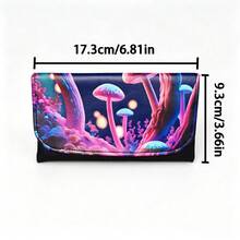 1PC Neon Mushroom PU Storage Bag, Subculture Handbag With Multiple Card Slots, Smoking Accessories Organizer, Portable Rolling Tool Bag, Multi-Functional Fantasy Mushroom Portable Card Holder, Multi-Compartment Carry-On Storage - 1PC - View 4