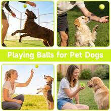 Tennis Balls, 6 Pack Training Tennis Balls - Practice Balls For Beginners & Playing Balls For Dogs - Yellow - View 6