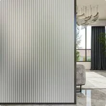 Striped Privacy Window Film Frosted Glass Sticker Electrostatic Adsorption Glue-Free Decorative Window Film Removable Reusable Anti-Peeping Film Suitable For Bathroom Bedroom Door Glass - Style A: Classic Ribbed - View 14