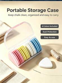 10/20pcs Multi‑Color Triangle Tailor's Chalk Set With Clear Storage Case, Erasable Fabric Marking Chalk Pieces, DIY Patchwork Sewing Marking Tool For Cloth & Garment Pattern Cutting, Sewing Accessories - A - View 7
