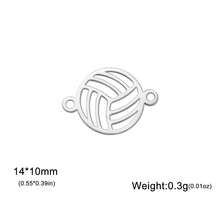 TEAMER 3pcs/Pack Minimalist Hollow Volleyball, Basketball, Baseball, Racket Pendant Fashion Sports Ball Element Handmade DIY Accessories For Bracelet, Necklace, Earrings, Keychain, Bag Charm - Ball Series - View 11