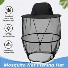 Outdoor Anti-Insect Quick-Dry Bucket Hat, Wide Brim UV Protection Mosquito Repellent Fishing Hat, Foldable Sweat-Absorbent Sun Hat, Suitable For Outdoor Fishing And Jungle Camping - A - View 4