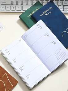 Single-Volume 2027 English Weekly Planner, PU Leather Golden Foil Stamped Cover Portable Schedule Notebook - Multicolor - View 6