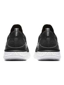 Nike Epic React Flyknit 2 Men's Running Shoes, Black/White Knit Cushioned Athletic Shoes For Road Training - Default - View 5