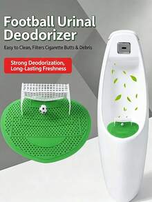 1pc Multi-Function Urinal Filter Screen, Men's Urinal Deodorizer Fragrance Pad, Anti-Splash Urinal Filter Mat, Long-Lasting Fragrance Cleaning, Deodorizing And Anti-Clogging, Commercial Wholesale, Suitable For Public Places, Shopping Malls And Offices - Soccer-themed - View 3