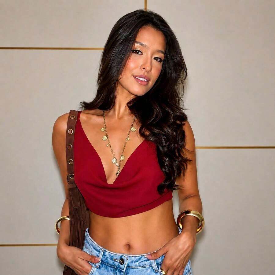 Blusa Cropped Feminina Gola Gringa com Alça Ajustável e Elastano nas Costas Elegante e Moderna Blogueira Basica leve Confortavel Elegante Passeios Dia Dia Compor o Look Moda Feminina Verão