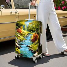 1PC Scenic Forest And Stream Print Luggage Cover. Fits Suitcases From 18 To 32 Inches; Effectively Protects Your Luggage - View 8