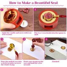 This Wax Sealing Set Includes 35g Of Wax Granules, 10 Tea Candles, A Wax Melting Furnace And Spoon, And Vintage-Style Envelope Sealing DIY Tools. Suitable For Wedding Invitations, Greeting Cards, Letters, Gift Wrapping, Journaling, And Handicrafts. - Wax Seal Kit - View 3