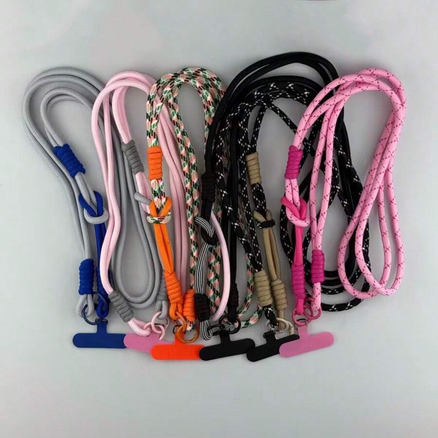 1pc Color Lanyard Crossbody Shoulder StrapsKeychain Key Ring Adjustable BraidedRope With Gasket Mobile Phone Fori