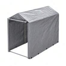 مرآب دراجات 100x187x160 سم، مظلة دراجات خارجية مقاومة للماء مع إطار فولاذي وحماية من الأشعة فوق البنفسجية – للدراجات الهوائية والدراجات النارية والسكوتر وأدوات الحديقة - رمادي - مشاهدة 8