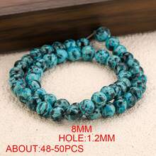 混色 8mm 潑濺紋天然石珠串 約 50 顆/串 大宗 DIY 手鍊項鍊手工配件批發 - 彩色 - 查看 18