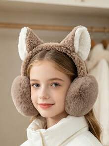 1pc Children's Autumn/Winter Ear Muffs, Cute Solid Color Cat Ear Warm Ear Muffs, Unisex Foldable Ear Muffs, Essential Windproof And Cold-Resistant Warmth Gear For Autumn/Winter - Multicolor - View 10