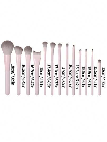 13pcs Professional Makeup Brushes, Blush Brush, Contour Brush, Foundation Brush, Nose Brush, Eyeshadow Brush, Eyebrow Brush, Lip Brush, Detail Brush, Soft Bristle Brush, Highlighter Brush, Concealer Brush,
