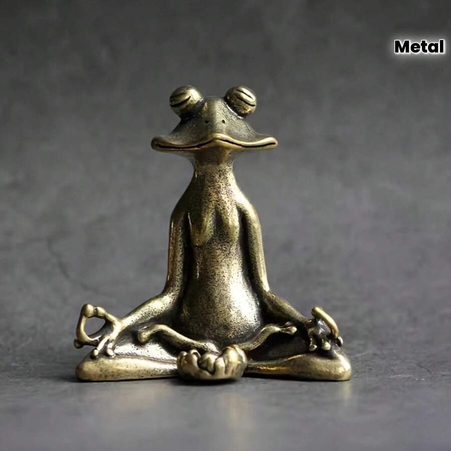 Meditation Frog Figurine Kung Fu Frog Incense Burner Exquisite Metal Desktop Decor Small Statue Yoga Meditation Sleep Aid Relaxation