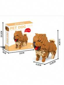 1pc Cartoon Building Block Pet Dog (Teddy/Schnauzer/Doberman/Husky/Dachshund/Poodle/Golden Retriever) 3D Puzzle DIY Creative Educational Building Block Model - Home Decor And Birthday Gift - Multicolor - View 13