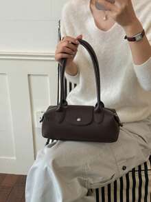 Premium Niche Design Underarm Bag For Women, New Fashion Versatile Commuter Handbag, Shoulder Bag, Baguette Bag - Coffee - View 2