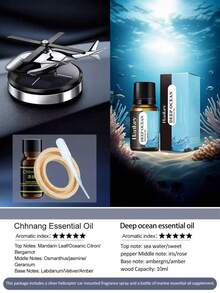 Cool Solar Powered Helicopter Aromatherapy Set, Creative Car Air Freshener - 2-In-1 Essential Car Accessory Decor Gift. Solar Powered Automatic Rotating Car Fragrance Ornament With Automatic Rotating Blades And Car Deodorizing Function, 5 Colors Available. Set Includes Essential Oil, Wooden Aromatherapy Chip And Dropper. Suitable For Men And Women, All Car Models, Perfect Gift For Car Enthusiasts - A - View 20