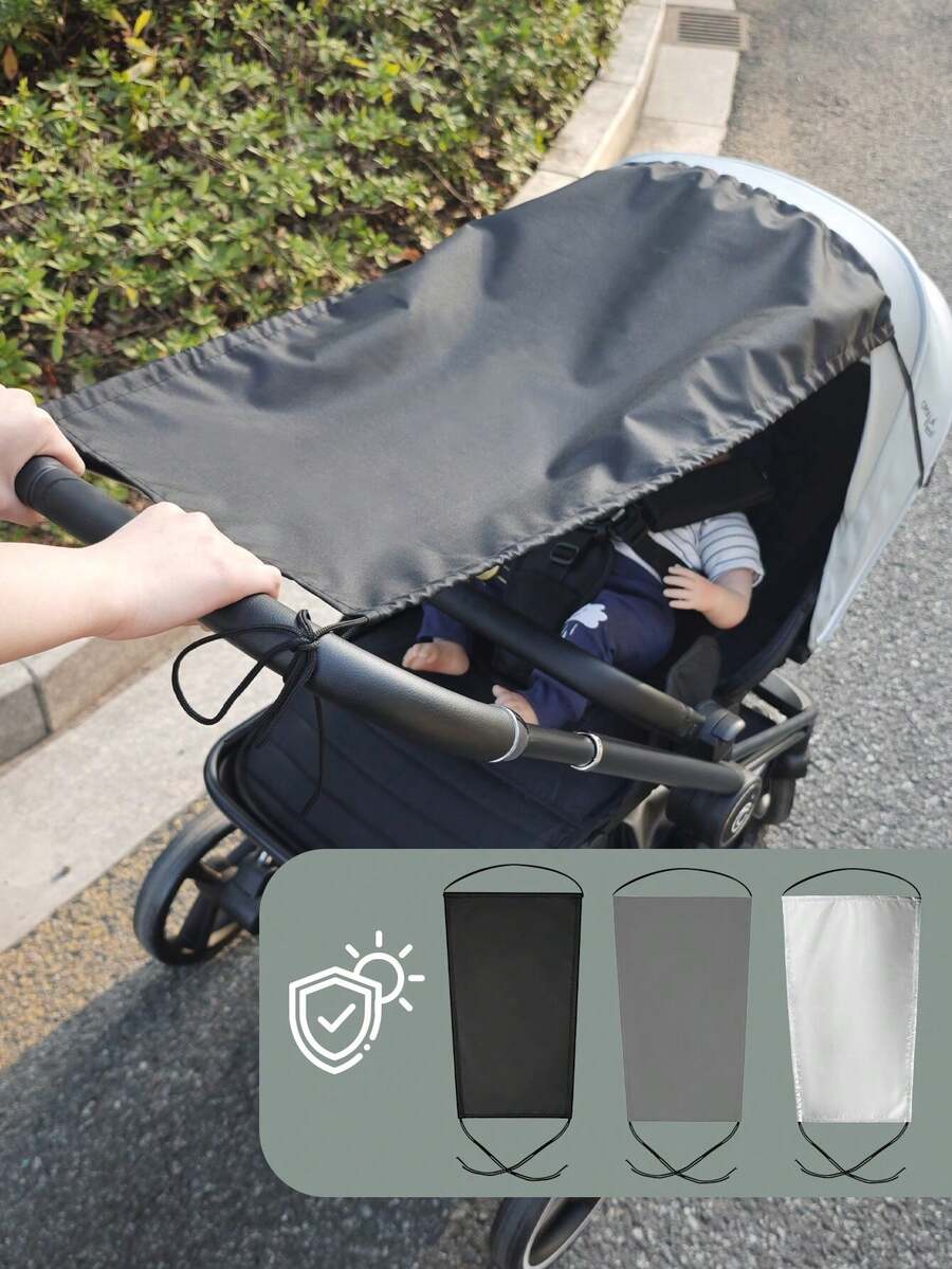 1件裝嬰兒推車遮陽罩,通用款嬰兒推車遮陽罩,防曬防UV,附視窗,嬰兒推車遮陽防護罩 - 彩色 - 查看 1