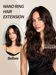 Nano Ring Hair Extensions Human Hair, 16-22 Inch, 25g 25 Strands, Cold Fusion Extensions, Low Visibility Nano Beads, Seamless Blend For Length And Volume With Hair For Women, Perfect For Daily, Party And Wedding Hairstyles - Multicolor - View 8