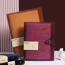 1pc A5 8-Hole Jelly Color Translucent PP Loose-Leaf Binder With Snap Button, Minimalist Notebook Cover & Planner Organizer For School Office Stationery - Ring Binder - View 3