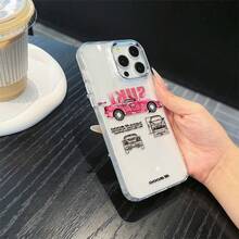 1pc Racing Pattern Black & Silver Phone Case Compatible With Apple Phones - Multicolor - View 5