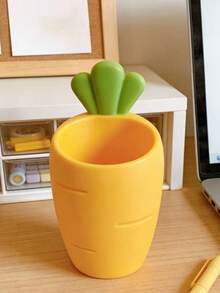 Creative Carrot Shaped 3D Printed Pen Holder, Cute Fruit & Vegetable Stationery Storage Container, Fresh Healing Desktop Decor Ornament - Carrot Pen Holder - View 7