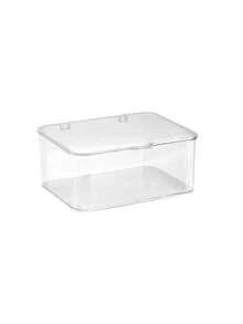 1pc Transparent Plastic Hair Accessory Storage Box With Hinged Lid, Dust-Proof Clear Organizer For Hair Ties, Hair Clips, Headbands And Small Jewelry - Multicolor - View 12