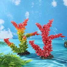 Artificial Coral Reef Aquarium Ornament Set, Gradient Branch Fish Tank Decor With Stable Rock Base, Aquascape Landscape Accessory - A - View 7