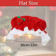 1pc Red Grandma Christmas Hat, Santa Claus Mrs. Claus Cosplay Costume Party Hat, Red Hat Grandma, Holiday Dress Up Fun Choice - Multicolor - View 3