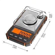 KIT com 4 Mini Balanças Digitais de Alta Precisão Profissional, Medição Exata de 0,001g a 50g, Equipamento Compacto e Versátil para Cozinha, Padaria e Laboratório, sem bateria - cor laranja - Visão 9