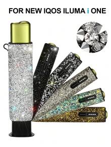 BLBLBL 1SET Multi-Color Luxury Elegant 360° Full Rhinestone Electronic Cigarette Protective Case With Hanging Hole For Keys + 1pc Replacement Tool, FOR IQOS ILUMA I ONE, Excellent Sparkling Effect For Light Scenes, Suitable For Daily And Holiday Use - ILUMA I ONE - View 3