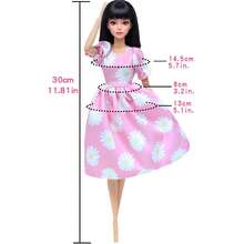 5pcs Set Polyester Fashion Doll Clothes, 11.5 Inch 1:6 Doll Casual Dress Set, Suitable As Children's Day/Birthday Gift (Doll Not Included) - Multicolor - View 3