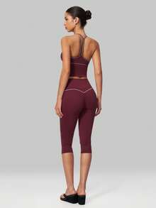 MFVIM Women's Tank Top And Long Pants Set, Breathable And Comfortable, Suitable For Daily Casual, Outdoor Jogging, Cycling, Yoga - Redwood - View 10