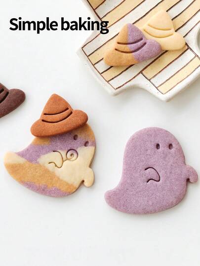Satu Set Cetakan Kue Bertema Hantu Halloween, Stempel Kue Hantu Kartun Lucu, dan Cetakan Kue Pesta Halloween. Peralatan Memanggang Dapur