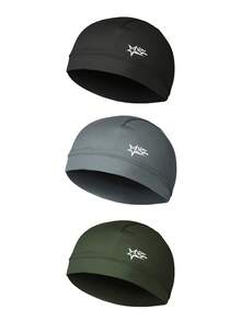 Musion 1/3pcs Star & Letter Print Helmet Liner, Breathable Sweat-Absorbing Durag Knit Cap, Windproof Motorcycle Riding Running Helmet Inner Cap - Multicolor - View 12