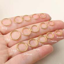 DAILI 1pc Seamless Hoop Nose Ring 316L Stainless Steel Septum Clicker Ring Snail Ear Piercing Jewelry Cartilage Ring Hypoallergenic - 1 Seamless Ring - View 3