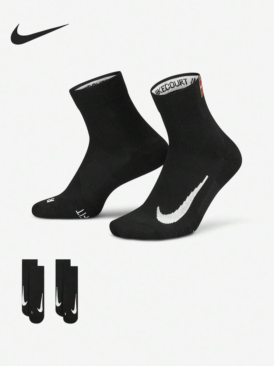 Nike/Nike Authentic Kaos Kaki Pendek Olahraga Tenis Unisex Baru 2 Pasang CU1309-010 - CU1309-010 - View 1