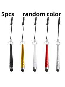 5/10Pcs Universal Capacitive Stylus Pens With Lanyard Dust Plug, Battery‑Free Touch Screen Pen, Non‑Charging Mini Stylus For Smartphones & Tablets, For Drawing Editing Gaming, Random Mixed Colors - Multicolor - View 5