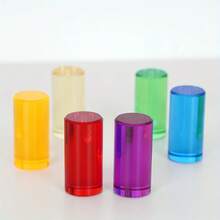 6pcs Luxury High Transparency Rainbow Acrylic Cylinder & Cube Set, Refractive Prism Light-Catching Decor, Colorful Stackable Geometric Ornaments, Suitable For Home Display, Holiday Party Decoration, Creative Educational Toys And High-End Birthday Gifts - A - View 10