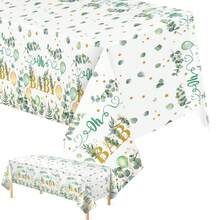 1/4 Piece Sage BABY Green Rectangular Tablecloth, 54x108 Inches, Disposable Green Party Tablecloth Suitable For Weddings, Birthday Parties, Family Birthday And Wedding Decorations - Green - View 1