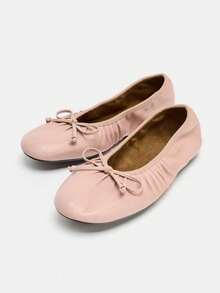 2026 Spring/Summer New Women's Bow Decor Ballet Flats - Pink - View 6