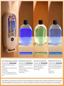 1pc White Aromatherapy Diffuser, USB Home Automatic Aromatherapy Diffuser, Rechargeable, With 7-Color LED Night Light, Blue Bell Series Essential Oil, 8 Fragrances To Choose From, Suitable For Large Spaces At Home, Bedroom, Living Room, Office, Bathroom, Pet Room, Hotel, Car. - Mist - View 27