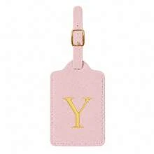 26字母刺繡行李吊牌，可調節式行李箱吊牌，防水防刮，適用於背包與手提包 - 粉色 - 查看 29