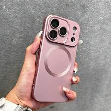 Casing Ponsel Lembut Matte Mewah Magnetik dengan Pengisian Daya Nirkabel, Kompatibel dengan iPhone 18 17 16 15 14 13 12 11 Pro Max Plus - Rose Gold - View 1