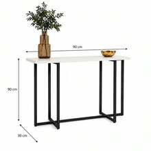 Aparador Buffet Industrial Classic MDF Pé Preto em Aço Mesa Lateral Sala De Estar e Cantinho do Café - Bege - Visão 4
